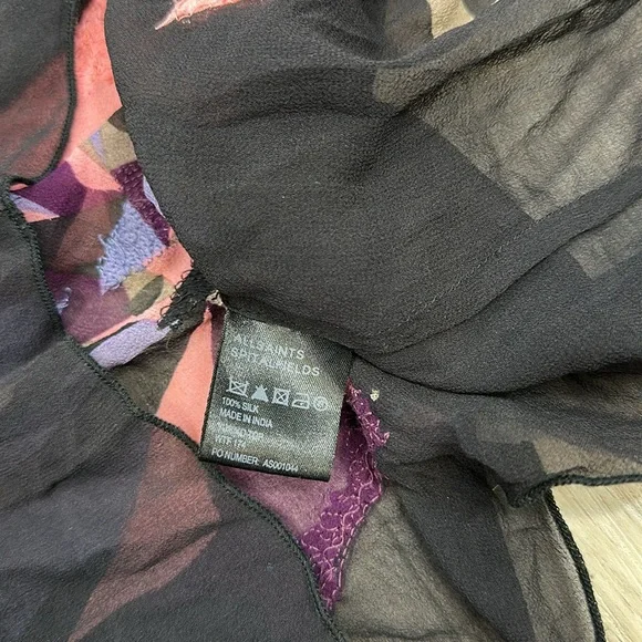 All Saints spitalfields sequin 100% silk sheer mini dress size 14 - Picture 11 of 11